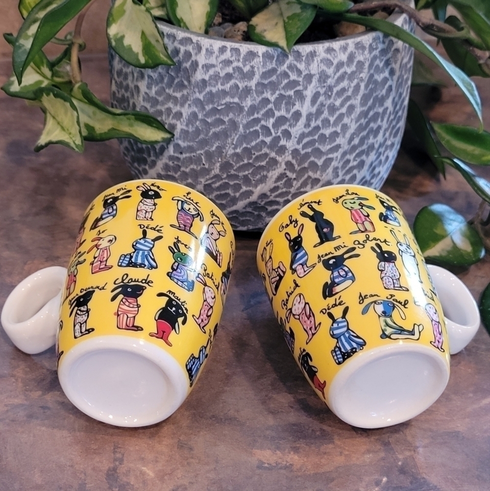 ADORABLE Petite Mugs, Unique Rabbit Pattern - Picture 9 of 11
